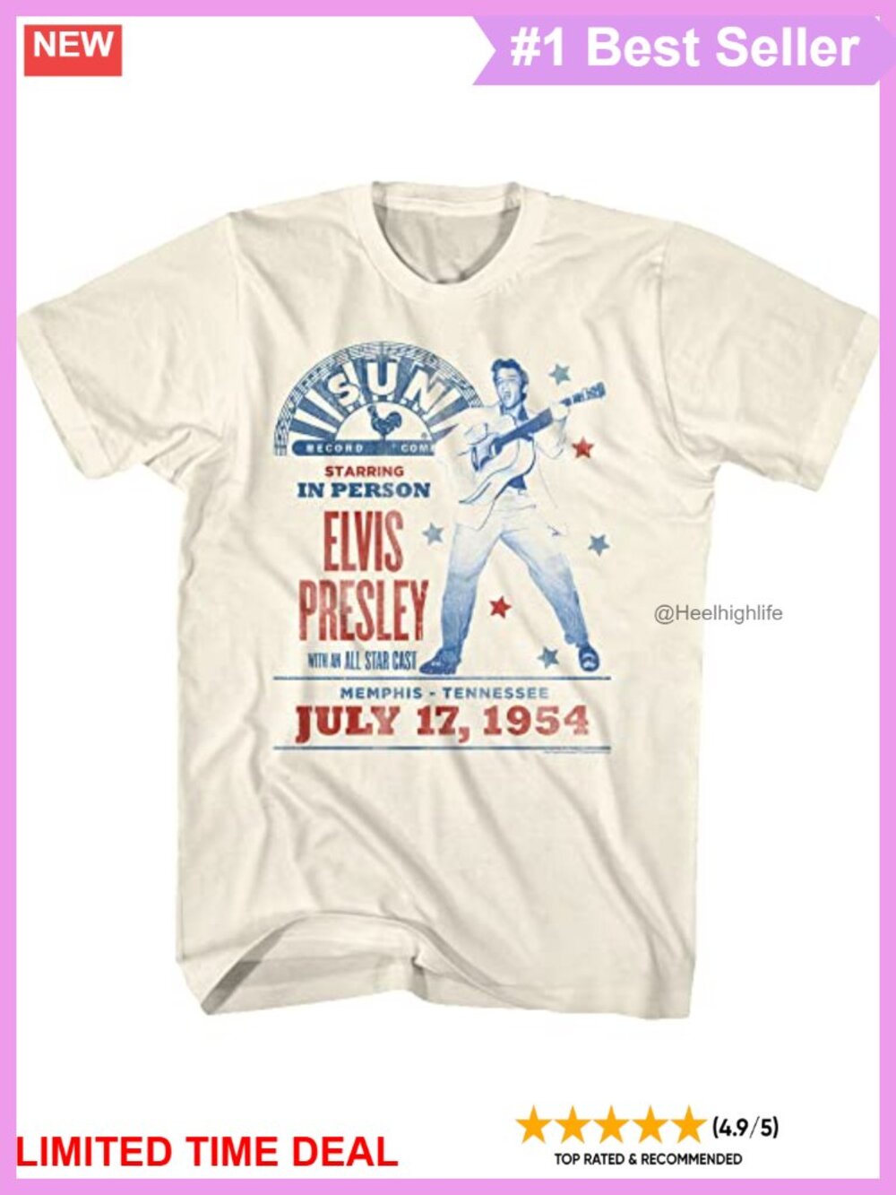 Elvis Presley Sun Records 1954 T-Shirt Vintage Graphic Tee